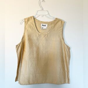 Flax Gold Silk Tank Sleeveless Size Large